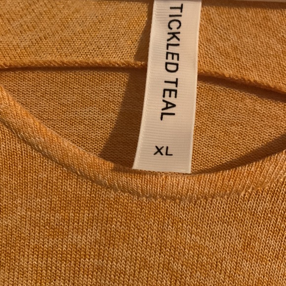 Tickled Teal mustard yellow sweater NWOT XL - Picture 2 of 12